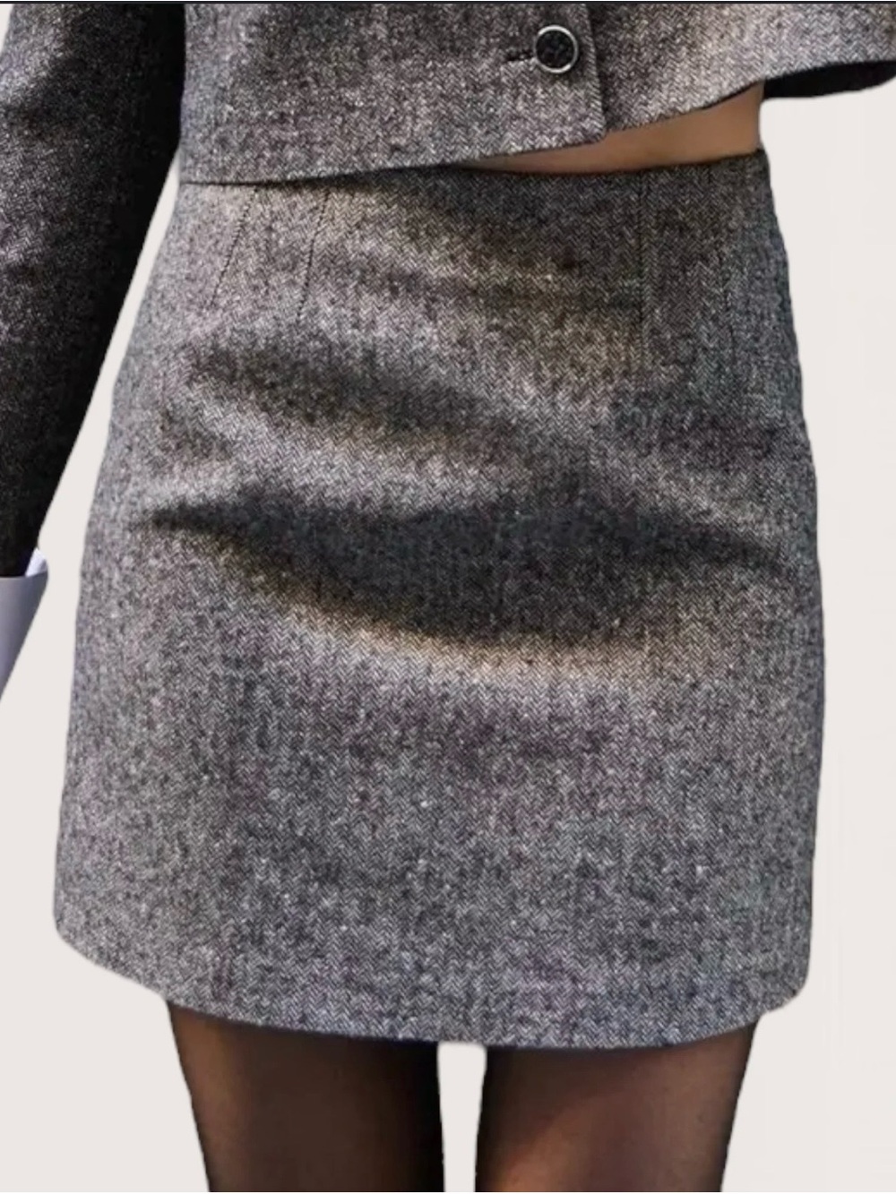 H&M Gray Wool Mini Skirt
